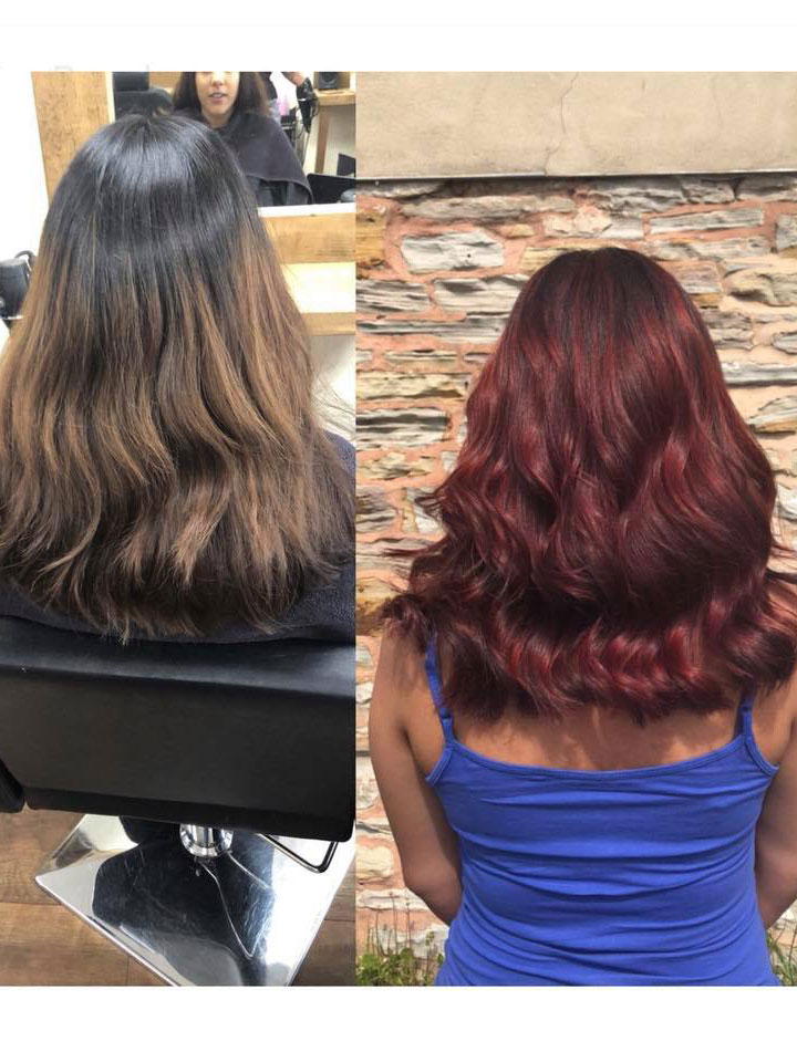 red highlighted hair
